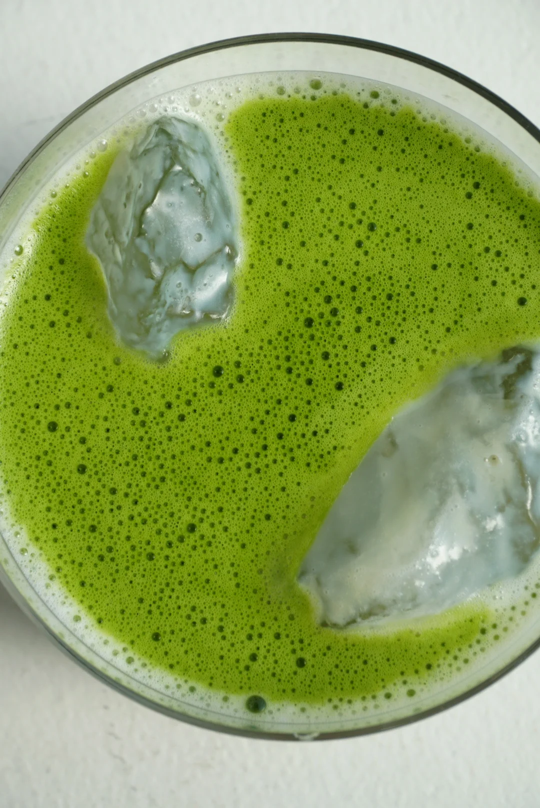 A bowl of freshly whisked matcha tea